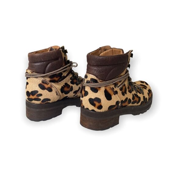 Free People Leopard Calf Hair Icon Hiker Boots, Size 38EU - Picture 6 of 13